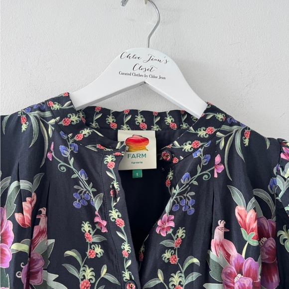 FARM RIO Belle Garden Black Mini Dress S - Picture 4 of 6